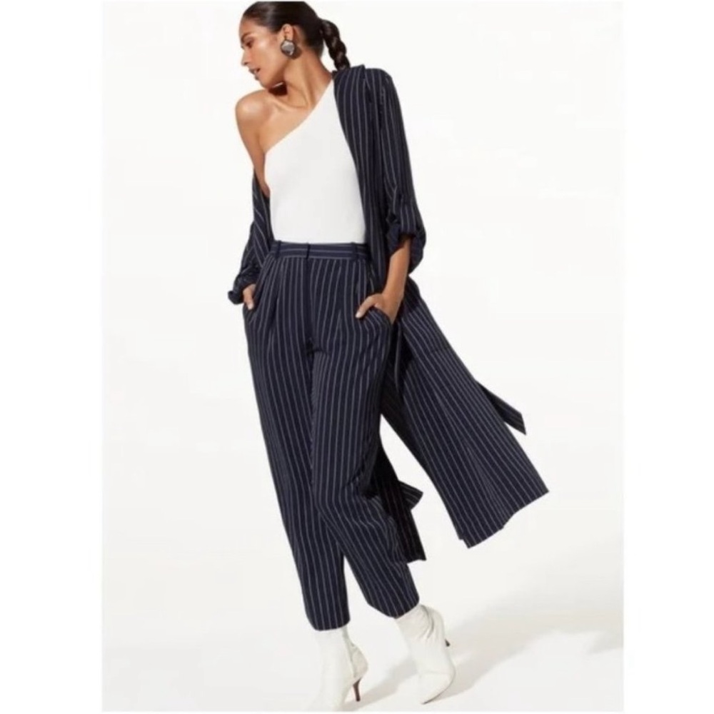 Aritzia Navy Pinstripe Pants